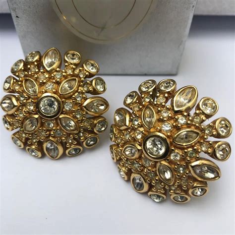 dior clip on earrings|christian dior vintage earrings.